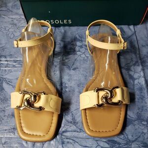 Aerosoles Women's YOYO Flat Sandal, Bone‎ Leather, 10